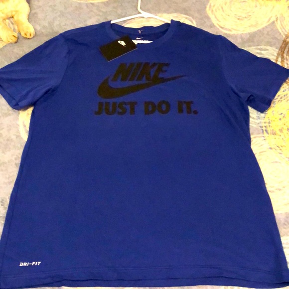Nike Other - NIKE DRI FIT JUST DO IT BLUE AND BLACK T SHIRT